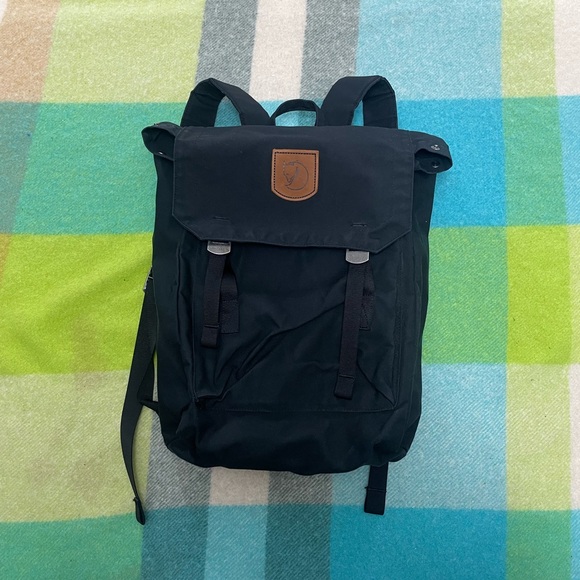Vintage Fjallraven Unisex Black Foldsack Large G-1000 Laptop Backpack